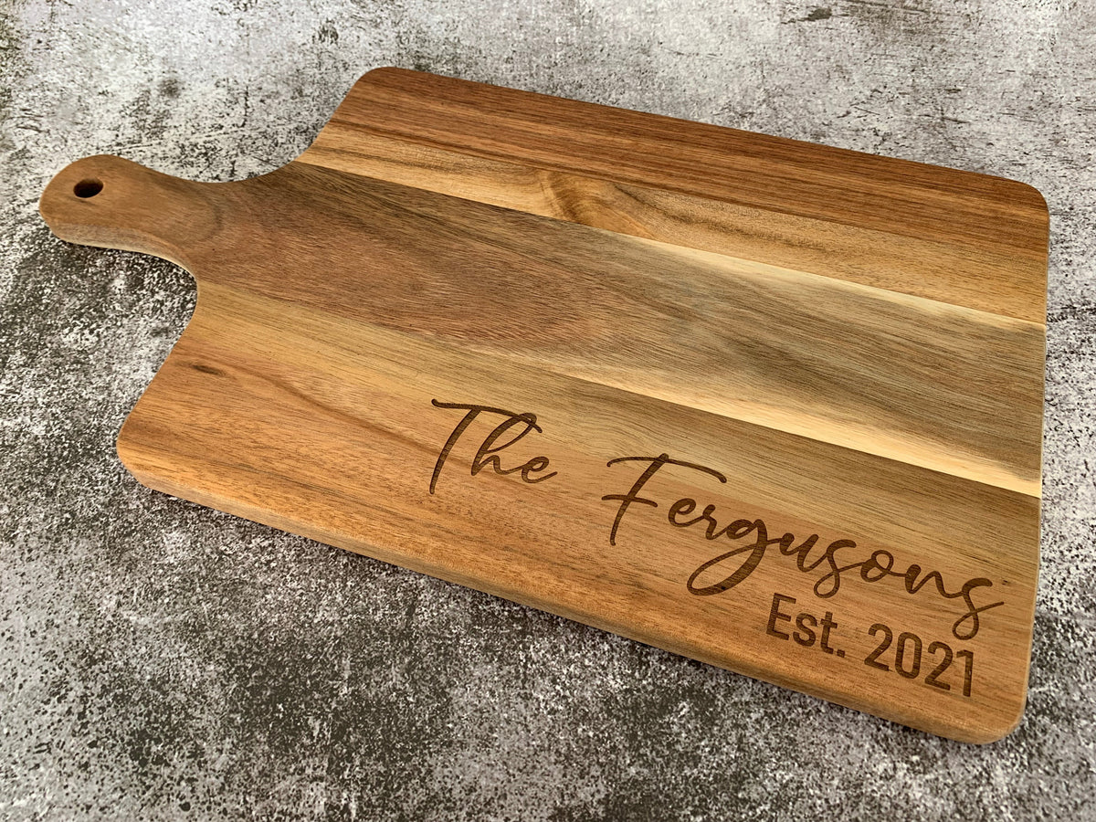 Personalized Acacia Wood Cutting Board – Valley Laser Worx