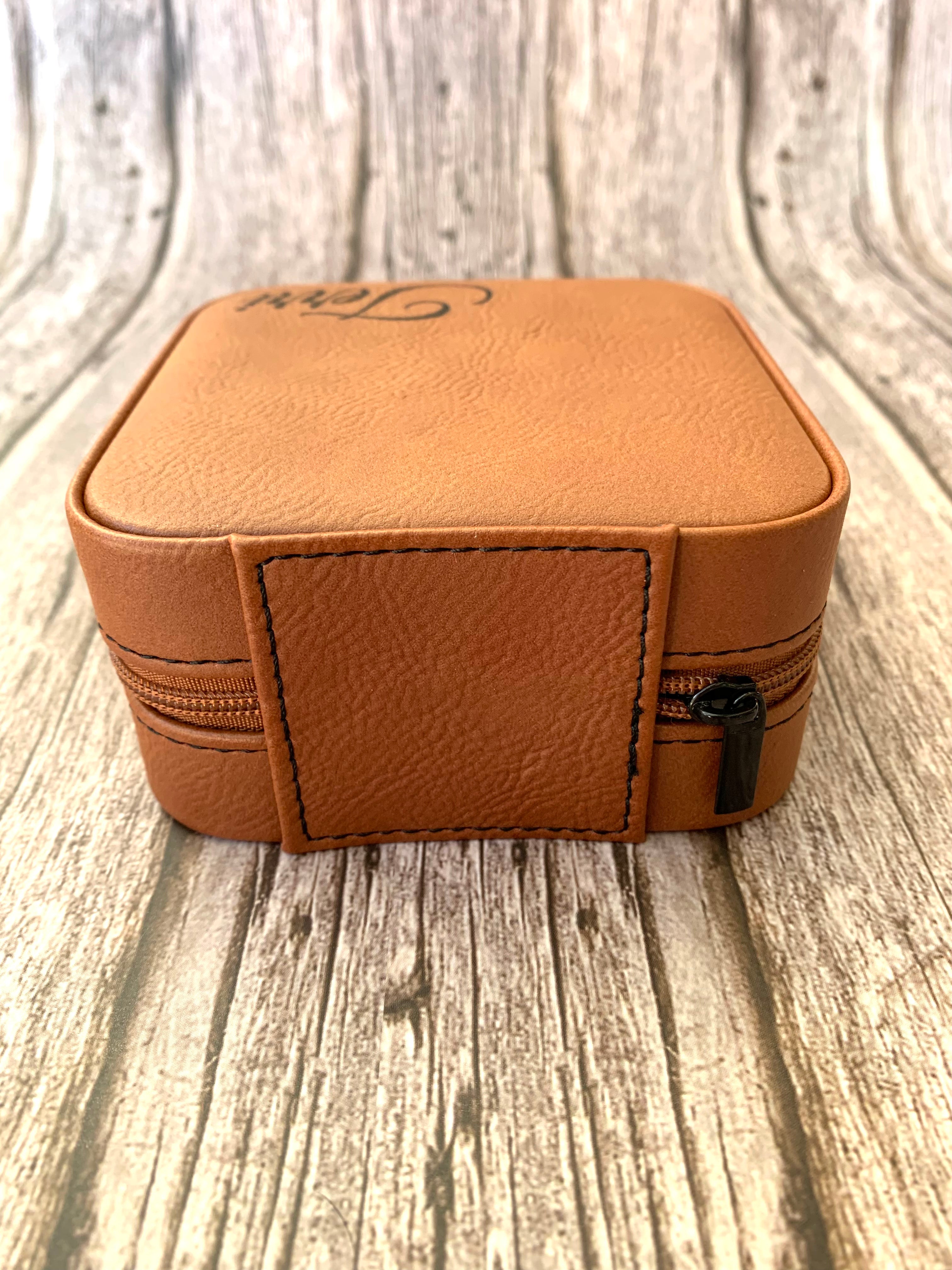 Personalized Leatherette Travel Jewelry Box