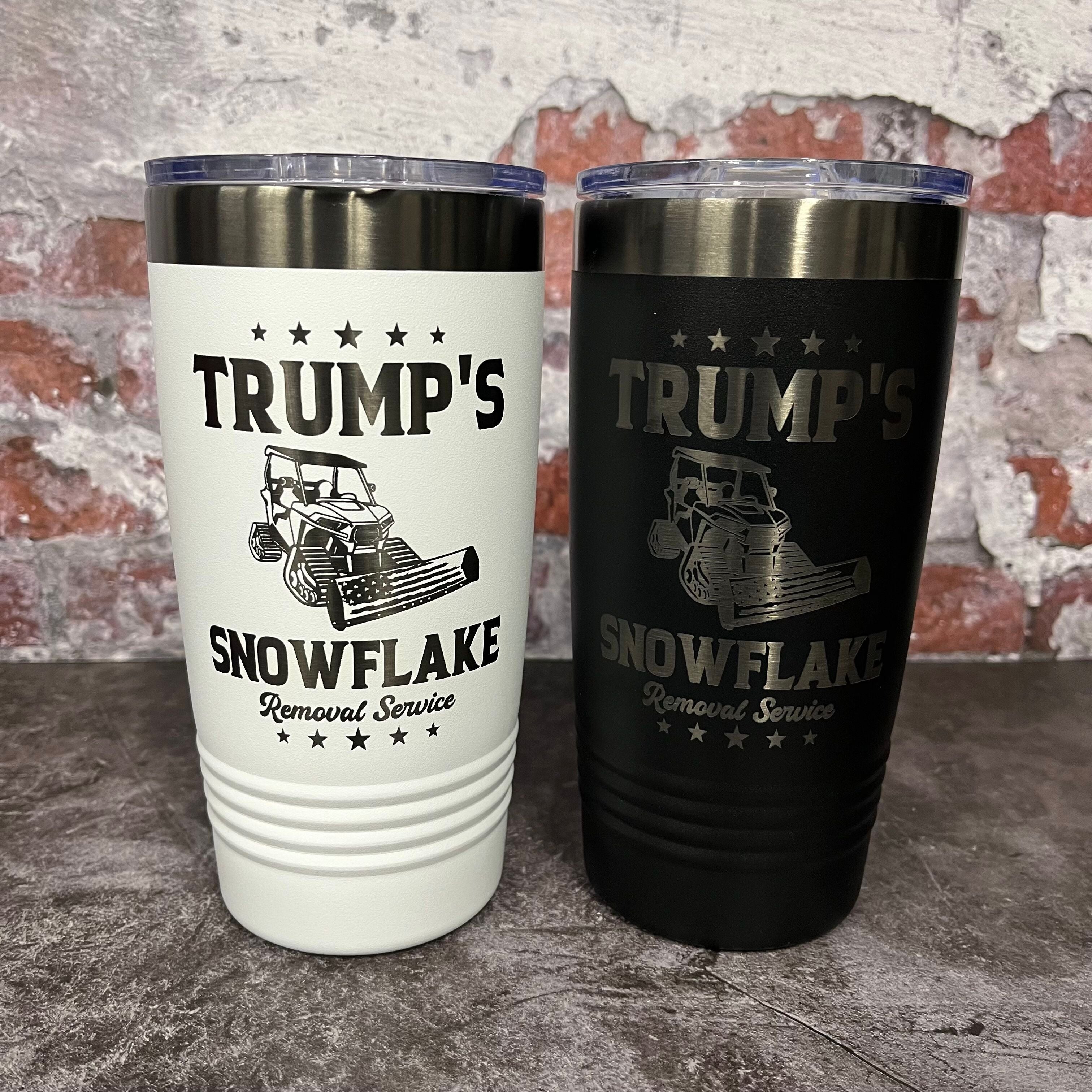 20 Oz. Trump's Snowflake Removal Service Tumbler - Ghost Black Trim