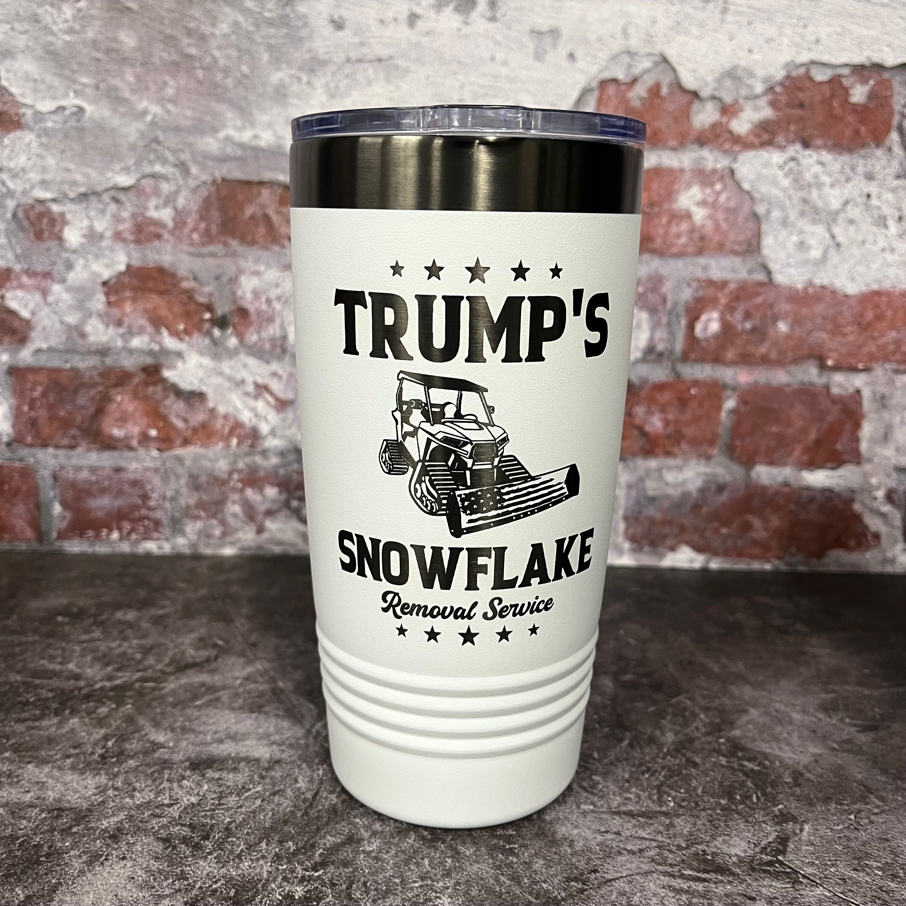 20 Oz. Trump's Snowflake Removal Service Tumbler - Ghost Black Trim