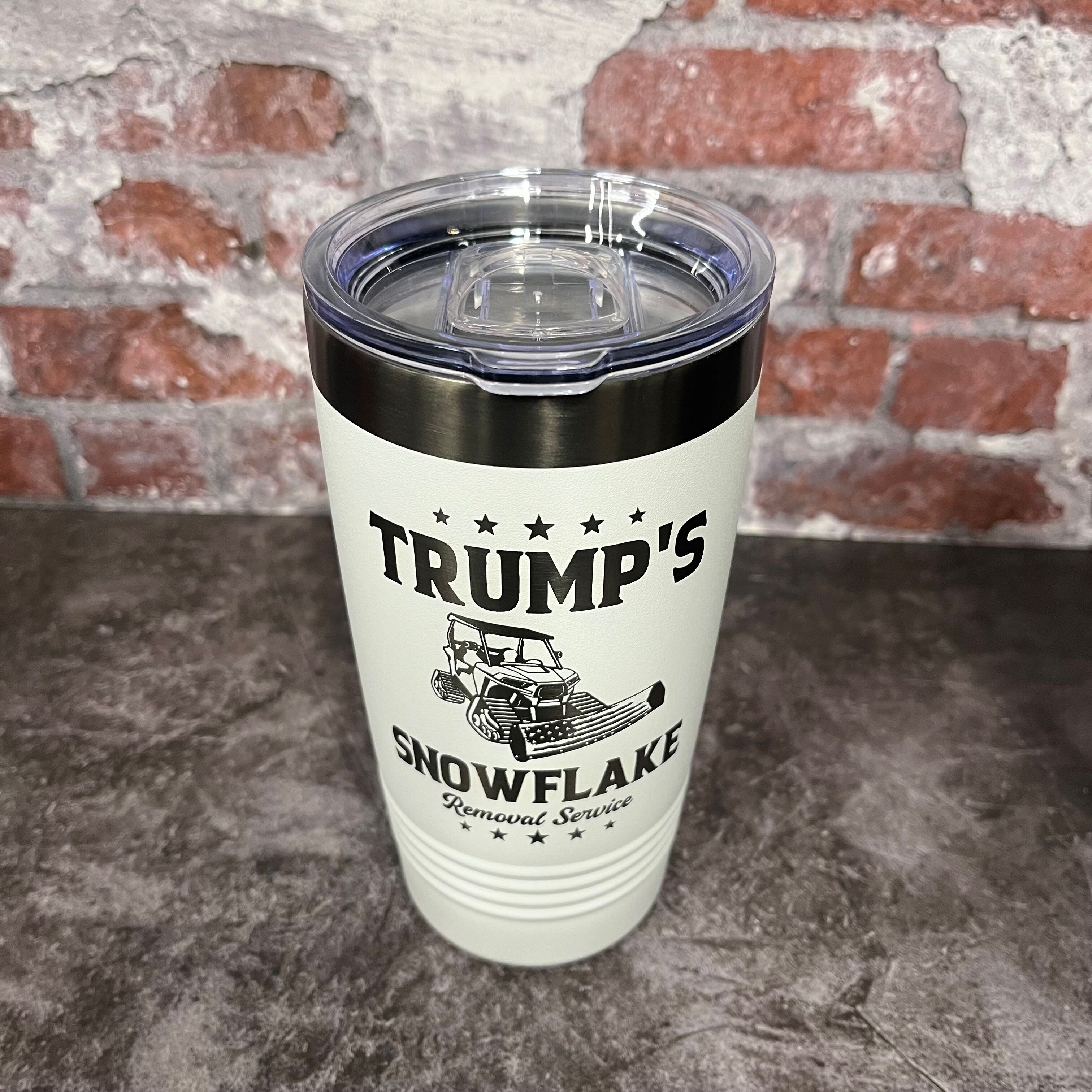 20 Oz. Trump's Snowflake Removal Service Tumbler - Ghost Black Trim