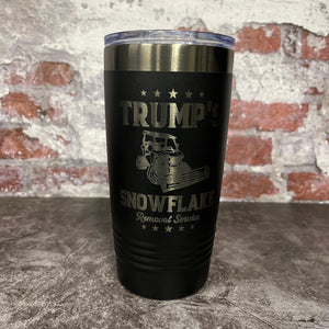 20 Oz. Trump's Snowflake Removal Service Tumbler - Ghost Black Trim