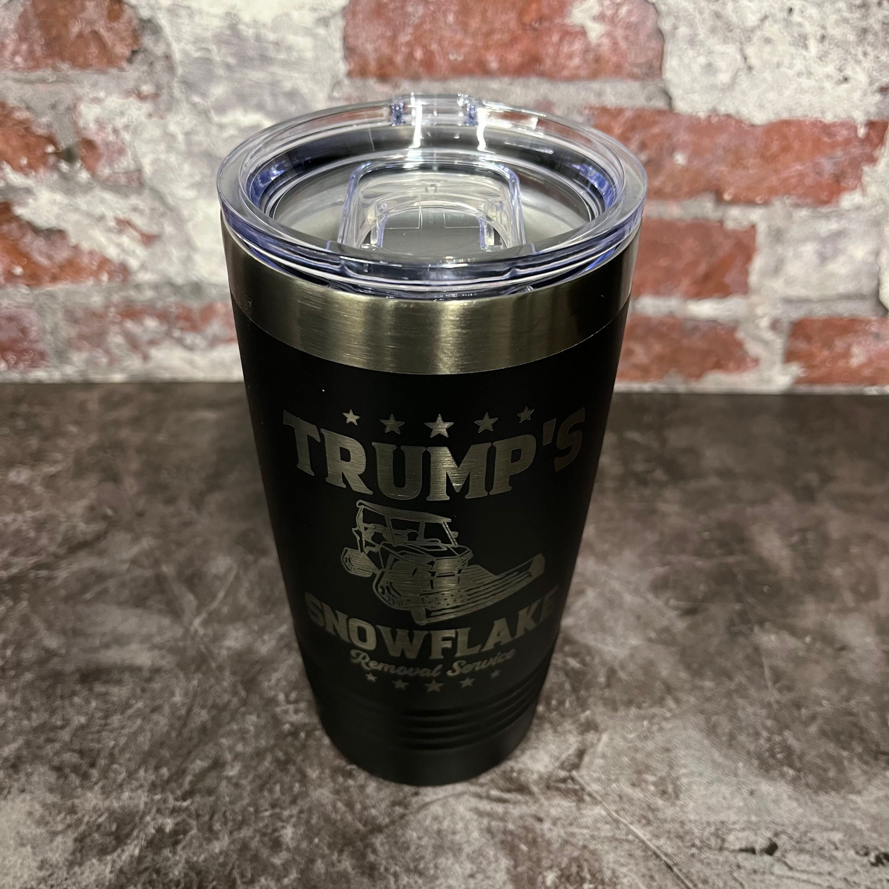 20 Oz. Trump's Snowflake Removal Service Tumbler - Ghost Black Trim