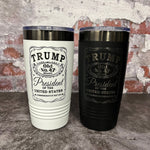 Load image into Gallery viewer, 20 Oz. Trump Old No. 47 Whiskey Label Commemorative Tumbler - Ghost Black Trim
