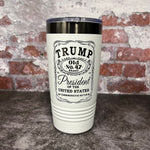 Load image into Gallery viewer, 20 Oz. Trump Old No. 47 Whiskey Label Commemorative Tumbler - Ghost Black Trim
