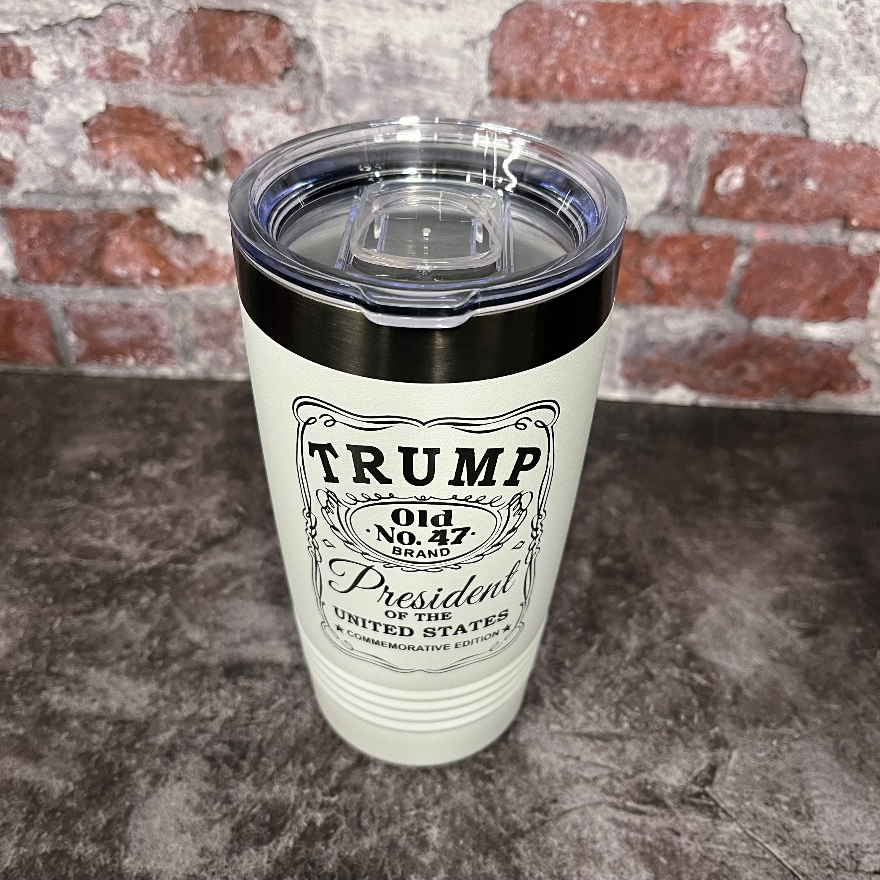 20 Oz. Trump Old No. 47 Whiskey Label Commemorative Tumbler - Ghost Black Trim