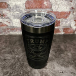 Load image into Gallery viewer, 20 Oz. Trump Old No. 47 Whiskey Label Commemorative Tumbler - Ghost Black Trim
