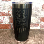 Load image into Gallery viewer, 20 Oz. Trump Old No. 47 Whiskey Label and Flag Tumbler - Ghost Black Trim
