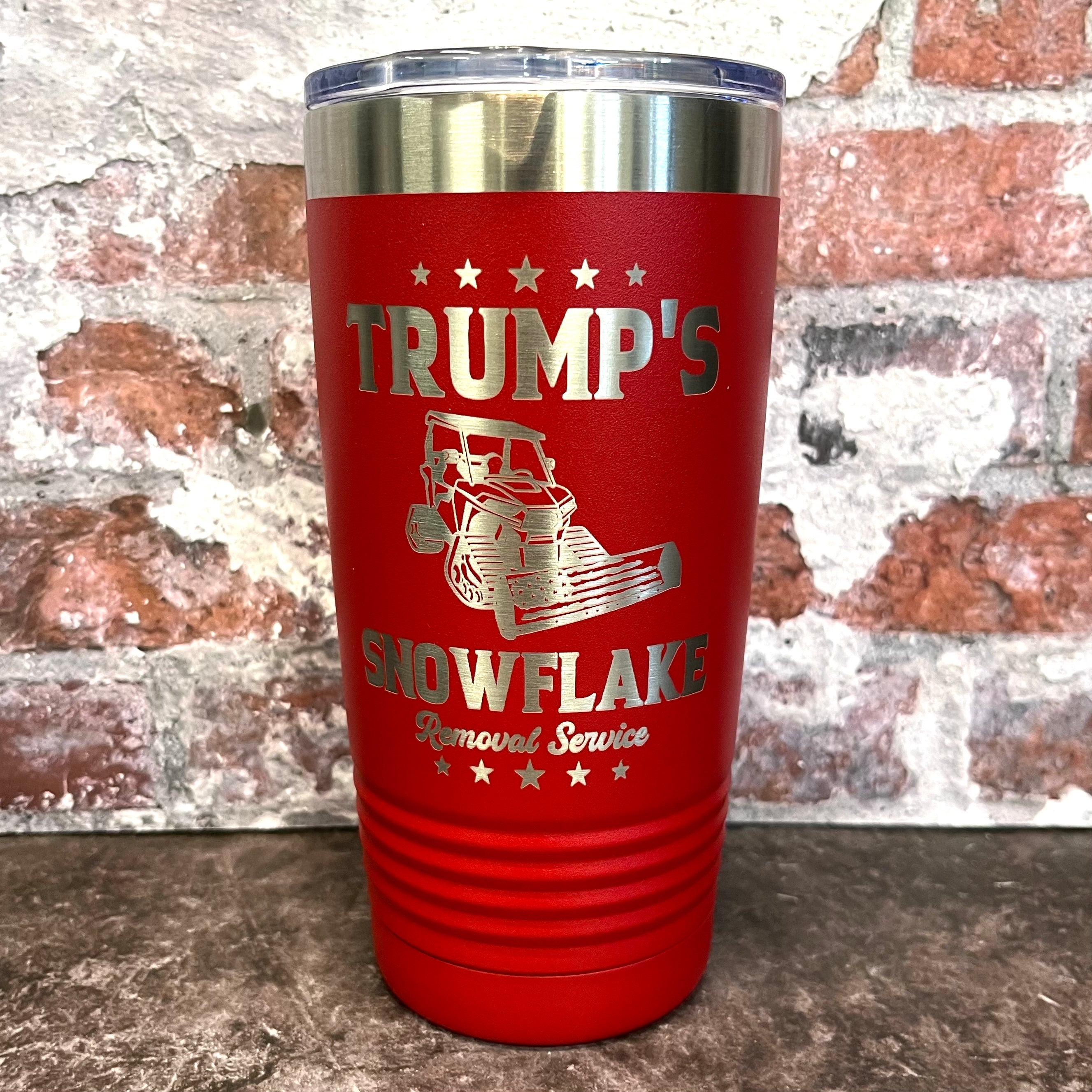 20 Oz. Trump's Snowflake Removal Service Tumbler - Stainless Steel Trim