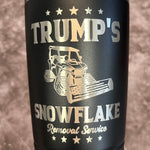 Load image into Gallery viewer, 20 Oz. Trump&#39;s Snowflake Removal Service Tumbler - Stainless Steel Trim
