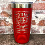 Load image into Gallery viewer, 20 Oz. Trump Old No. 47 Whiskey Label Commemorative Tumbler - Stainless Steel Trim
