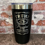 Load image into Gallery viewer, 20 Oz. Trump Old No. 47 Whiskey Label Commemorative Tumbler - Stainless Steel Trim
