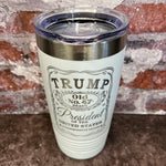 Load image into Gallery viewer, 20 Oz. Trump Old No. 47 Whiskey Label Commemorative Tumbler - Stainless Steel Trim
