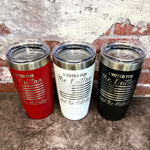 Load image into Gallery viewer, 20 Oz. Trump - I Voted for the Outlaw and the Hillbilly Tumbler - Stainless Steel Trim
